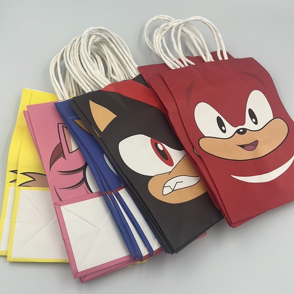 20 PCS Sonic Inspired Party Paper Bags for Sonic The Hedgehog Birthday Party - Picture 4 of 4